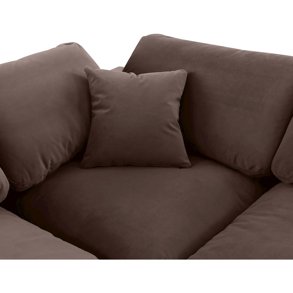 Comfy Brown Velvet Modular Corner Chair