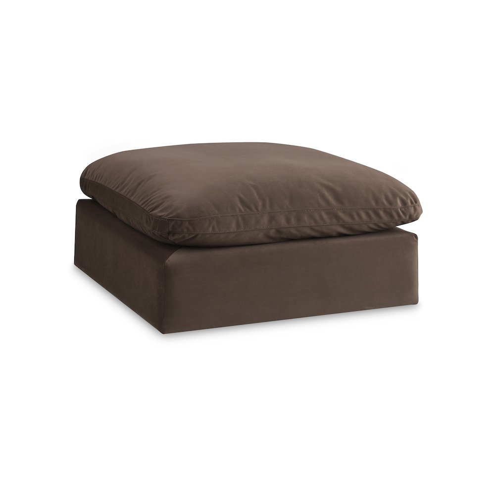 Comfy Brown Velvet Modular Ottoman