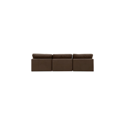 Comfy Brown Velvet Modular Sofa