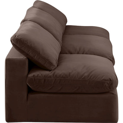 Comfy Brown Velvet Modular Sofa