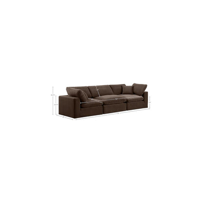 Comfy Brown Velvet Modular Sofa