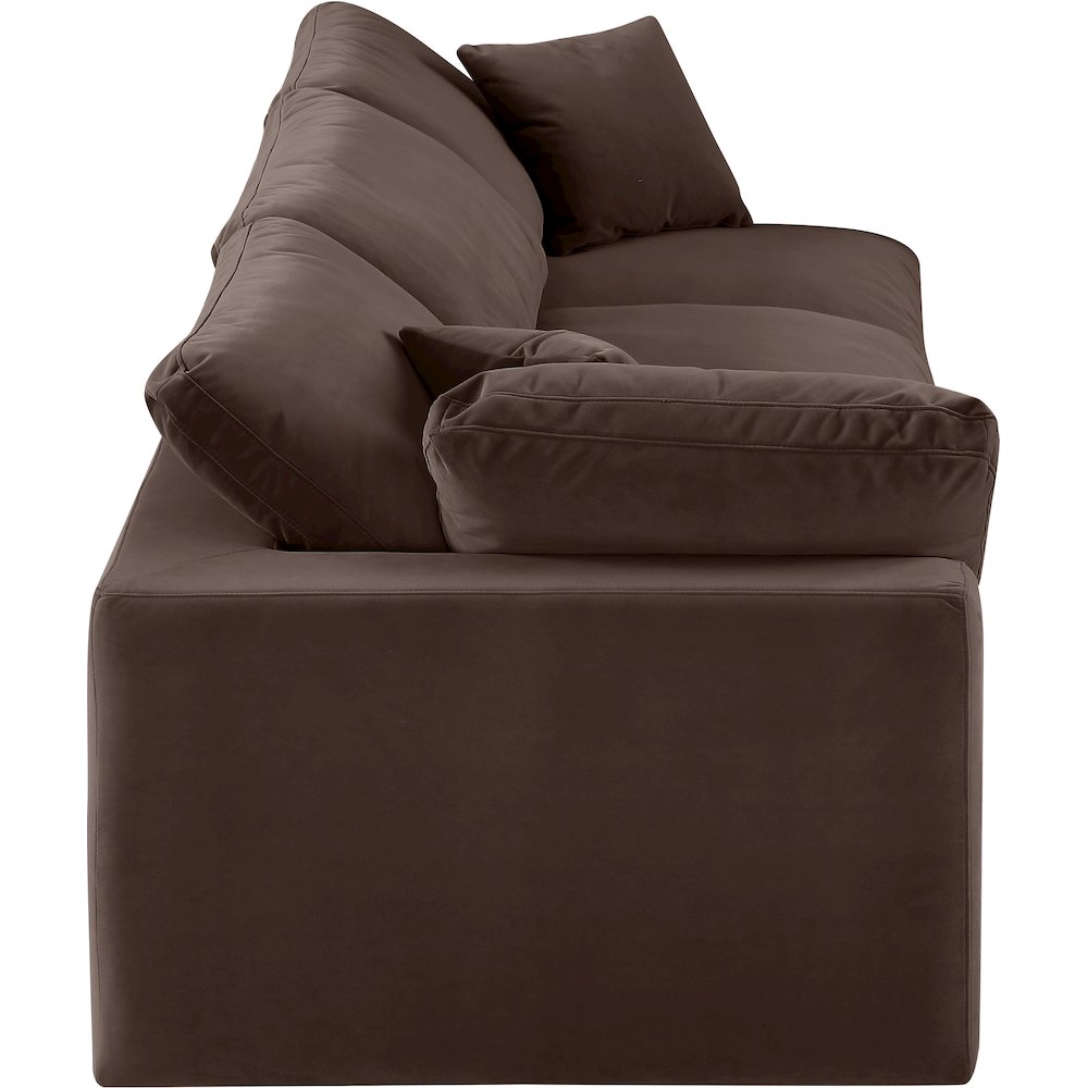 Comfy Brown Velvet Modular Sofa