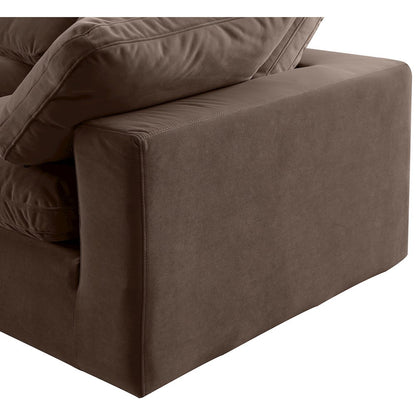 Comfy Brown Velvet Modular Sofa