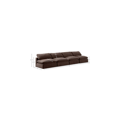 Comfy Brown Velvet Modular Sofa