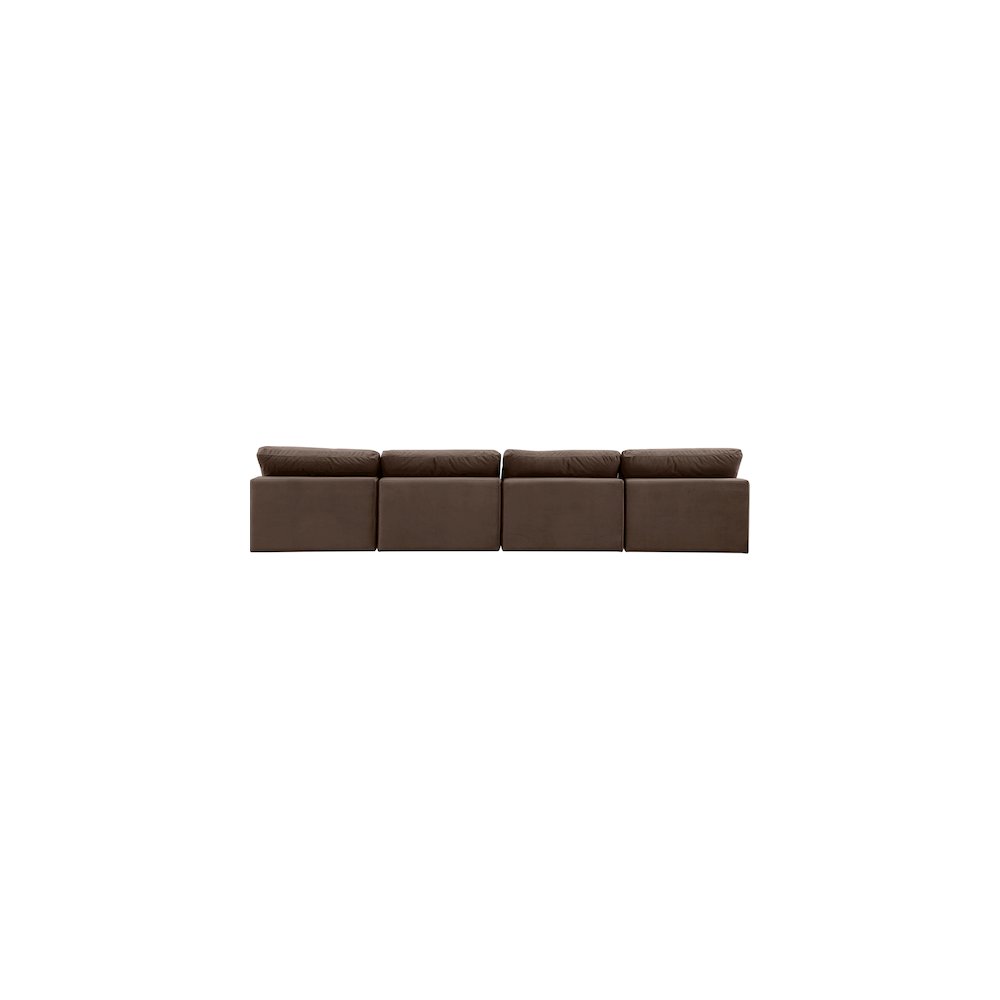 Comfy Brown Velvet Modular Sofa
