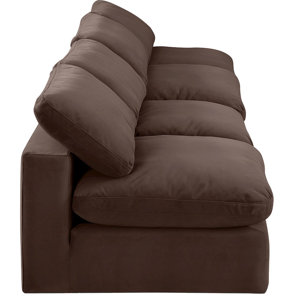 Comfy Brown Velvet Modular Sofa