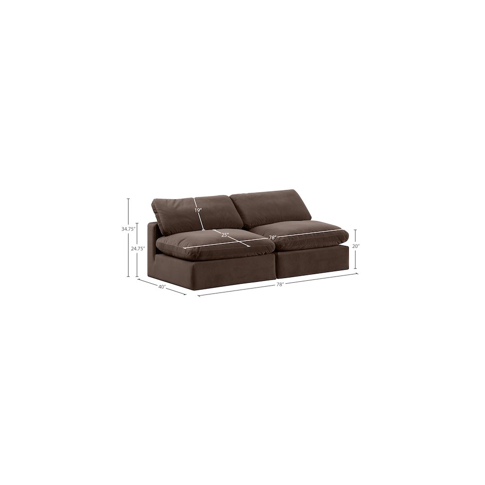 Comfy Brown Velvet Modular Sofa