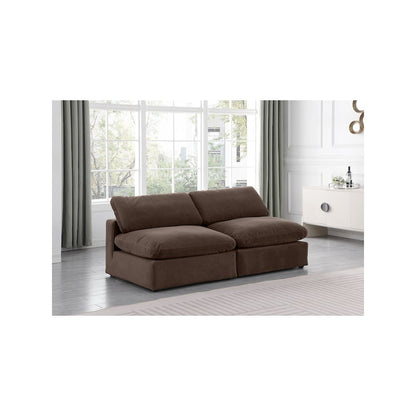 Comfy Brown Velvet Modular Sofa