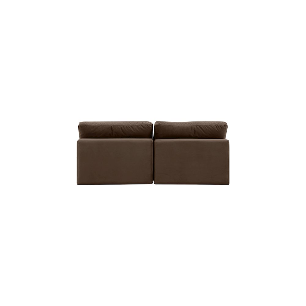 Comfy Brown Velvet Modular Sofa