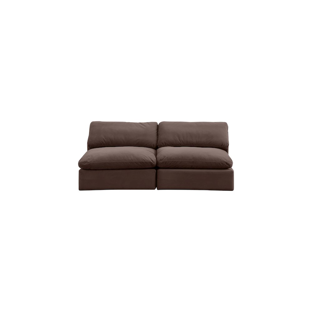 Comfy Brown Velvet Modular Sofa