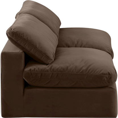 Comfy Brown Velvet Modular Sofa