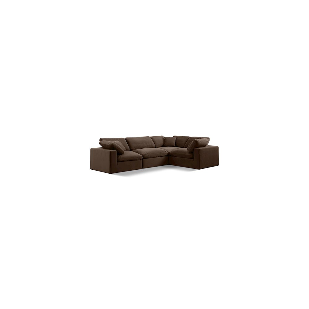 Comfy Brown Velvet Modular Sectional