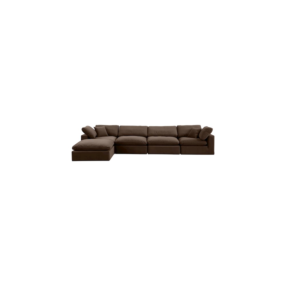 Comfy Brown Velvet Modular Sectional