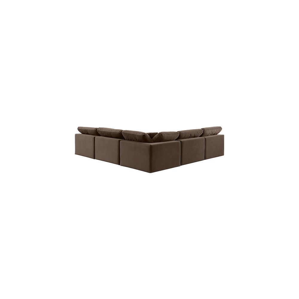 Comfy Brown Velvet Modular Sectional