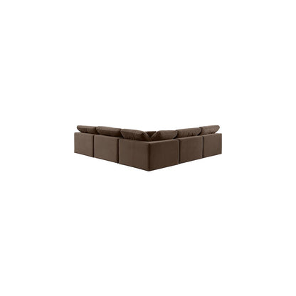 Comfy Brown Velvet Modular Sectional