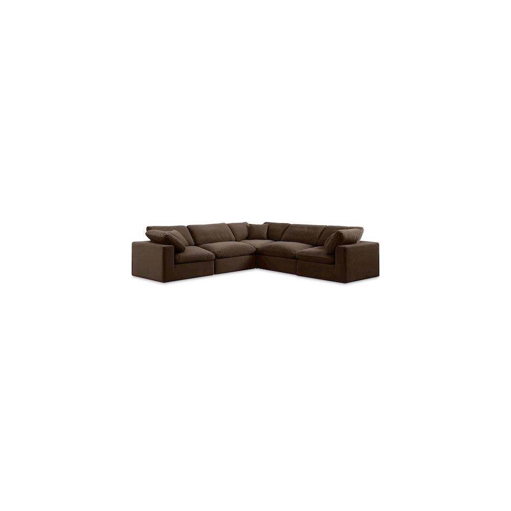 Comfy Brown Velvet Modular Sectional