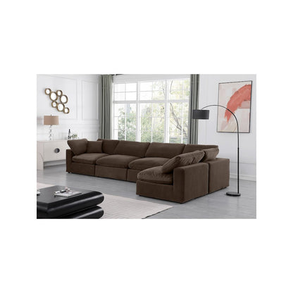 Comfy Brown Velvet Modular Sectional