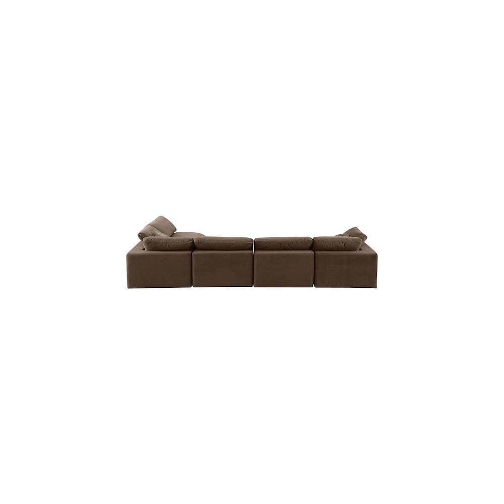 Comfy Brown Velvet Modular Sectional