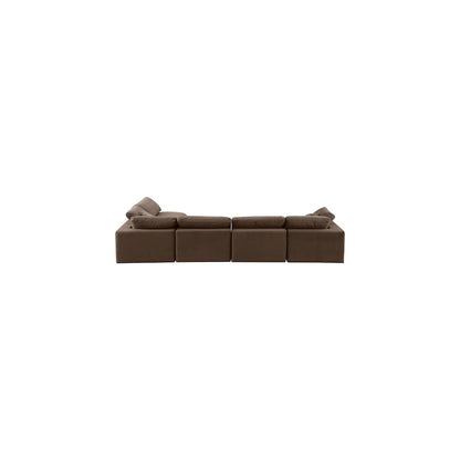 Comfy Brown Velvet Modular Sectional