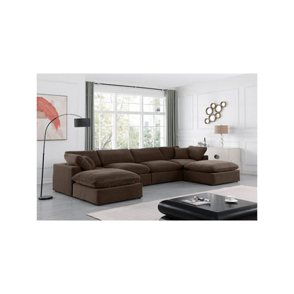 Comfy Brown Velvet Modular Sectional
