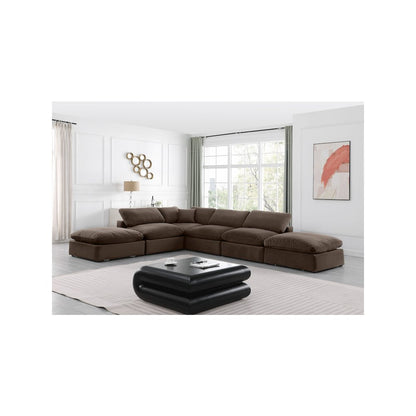 Comfy Brown Velvet Modular Sectional