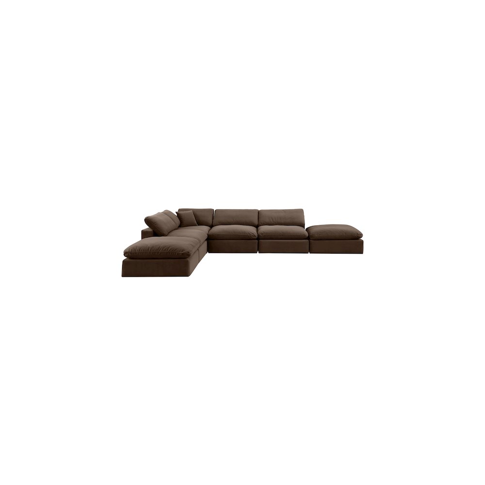 Comfy Brown Velvet Modular Sectional