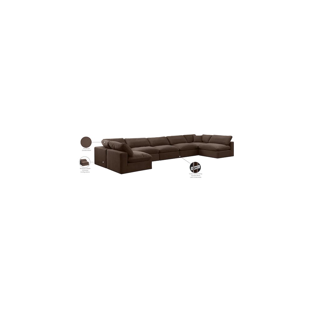 Comfy Brown Velvet Modular Sectional