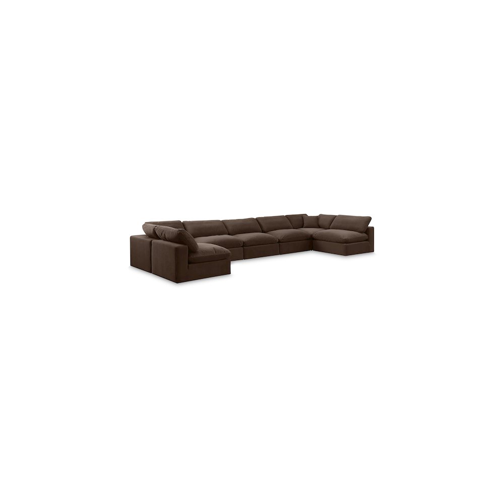 Comfy Brown Velvet Modular Sectional