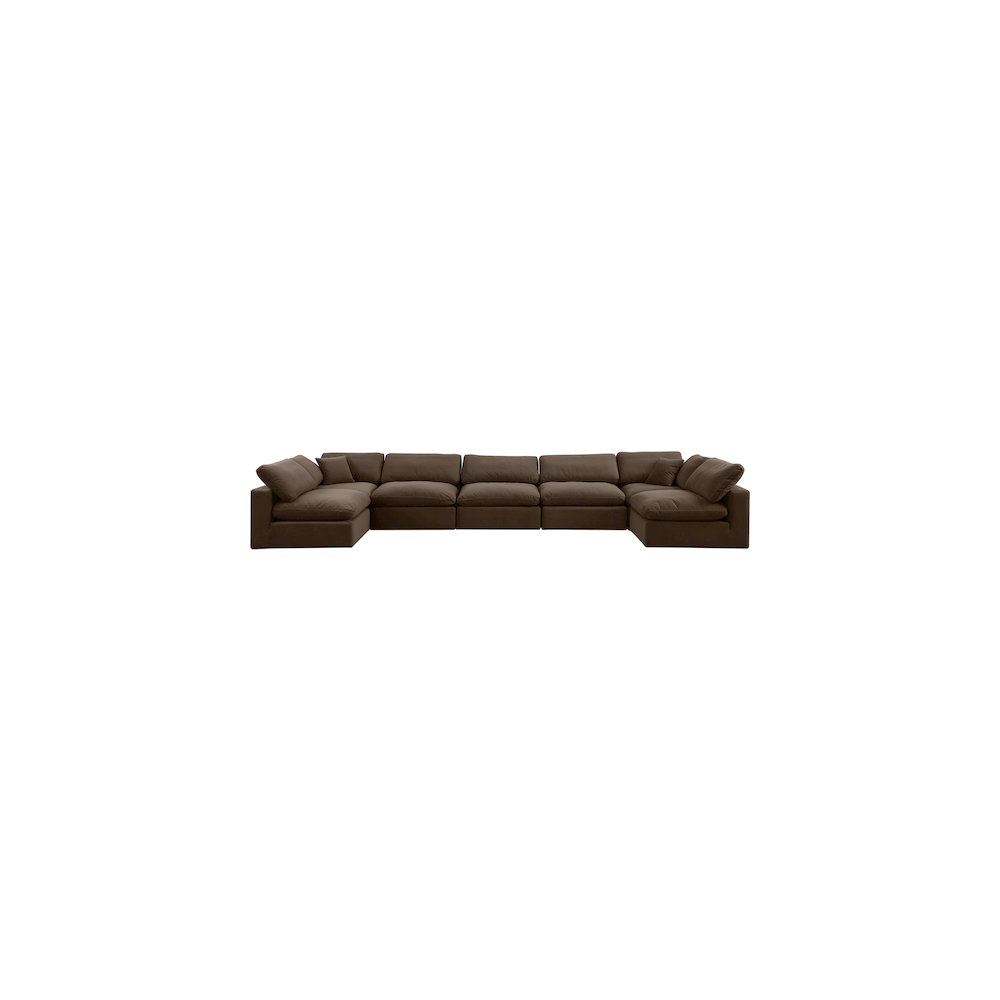 Comfy Brown Velvet Modular Sectional