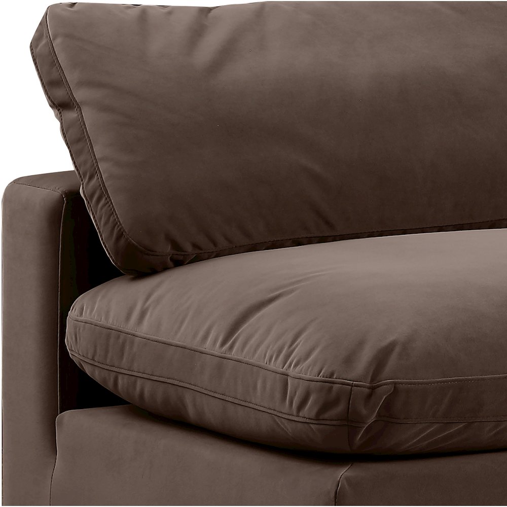 Comfy Brown Velvet Modular Sectional