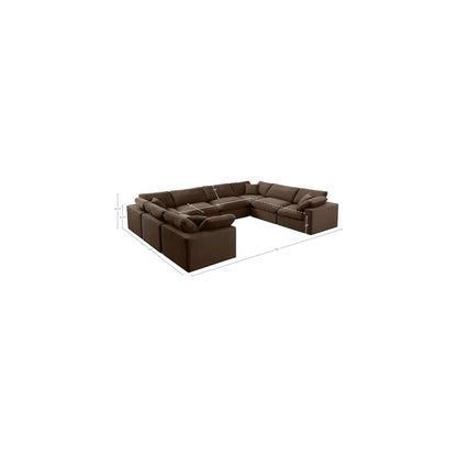 Comfy Brown Velvet Modular Sectional