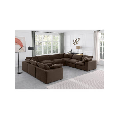 Comfy Brown Velvet Modular Sectional