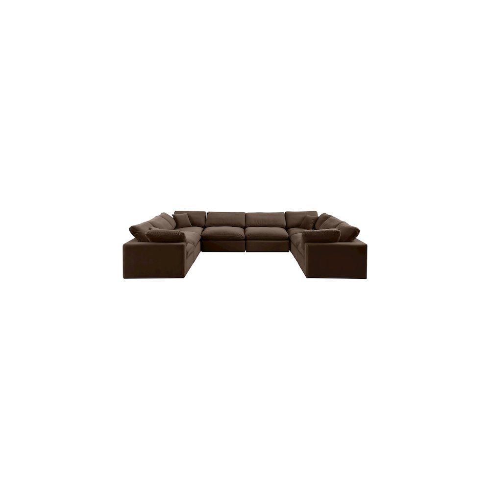 Comfy Brown Velvet Modular Sectional