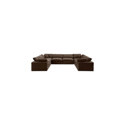 Comfy Brown Velvet Modular Sectional