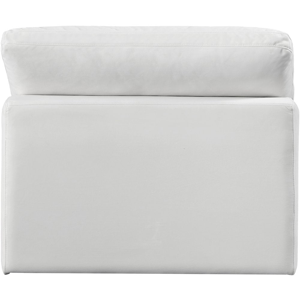 Comfy Cream Velvet Modular Armless Chair