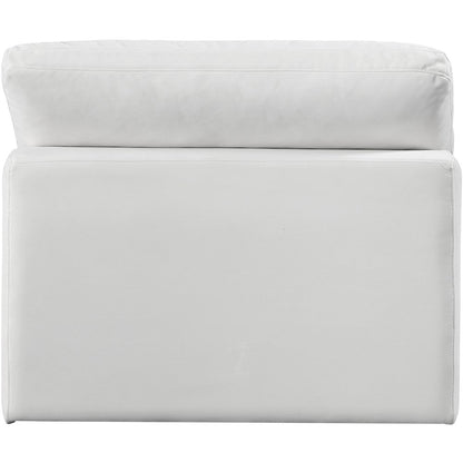 Comfy Cream Velvet Modular Armless Chair