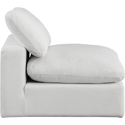 Comfy Cream Velvet Modular Armless Chair