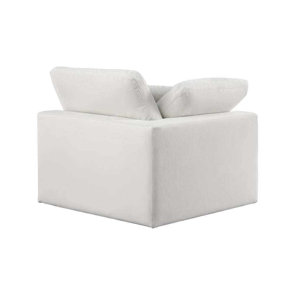 Comfy Cream Velvet Modular Corner Chair