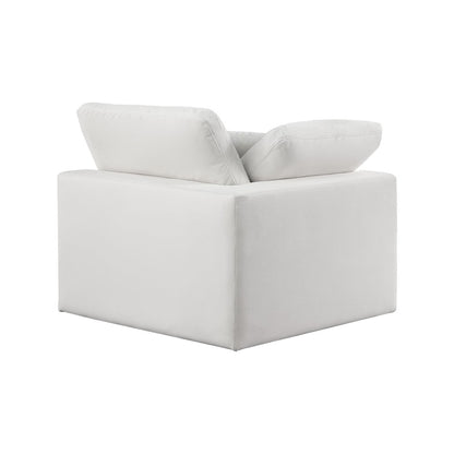 Comfy Cream Velvet Modular Corner Chair