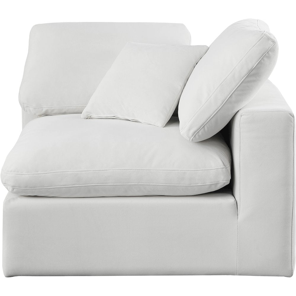 Comfy Cream Velvet Modular Corner Chair