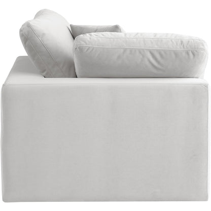 Comfy Cream Velvet Modular Corner Chair