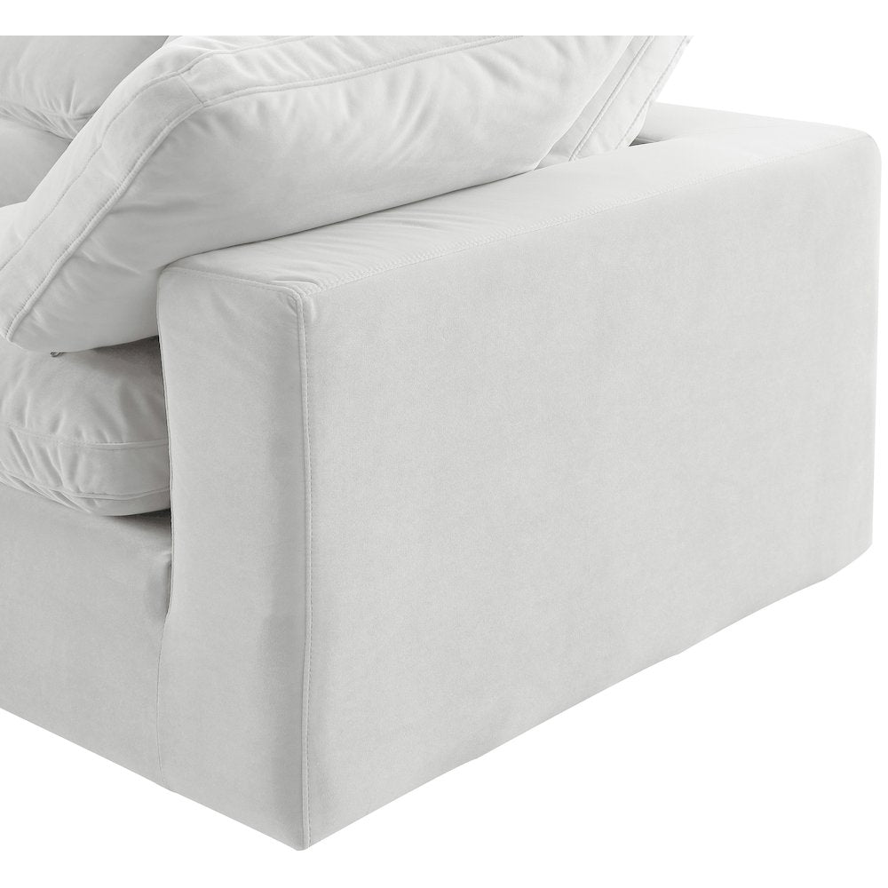 Comfy Cream Velvet Modular Corner Chair