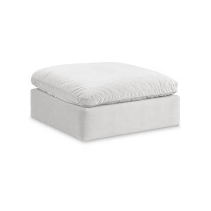 Comfy Cream Velvet Modular Ottoman