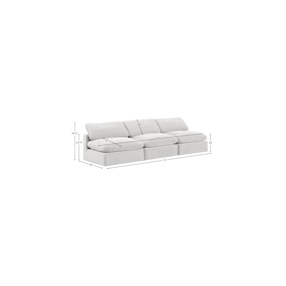 Comfy Cream Velvet Modular Sofa