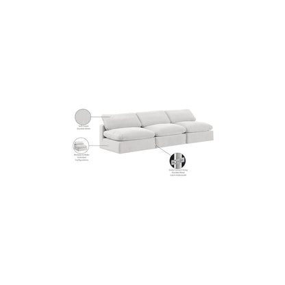 Comfy Cream Velvet Modular Sofa