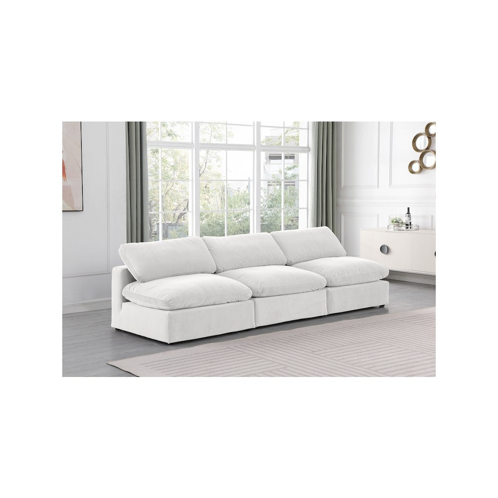 Comfy Cream Velvet Modular Sofa