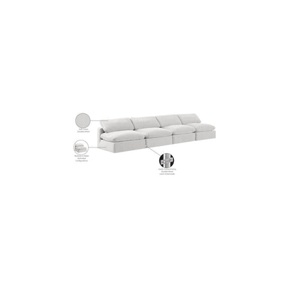 Comfy Cream Velvet Modular Sofa