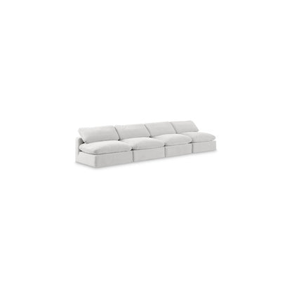 Comfy Cream Velvet Modular Sofa