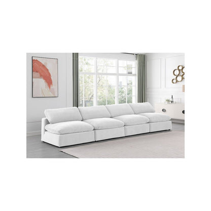 Comfy Cream Velvet Modular Sofa