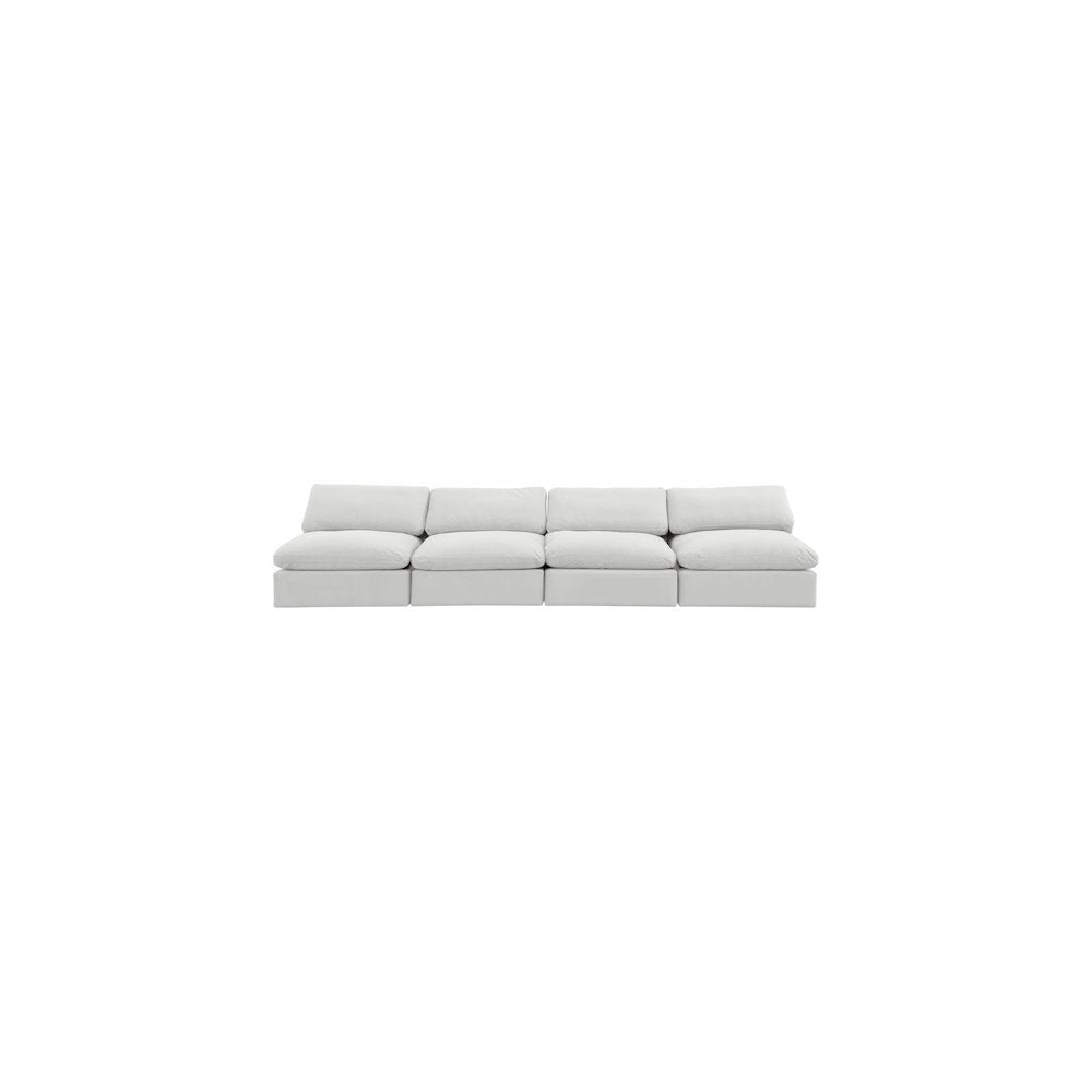 Comfy Cream Velvet Modular Sofa